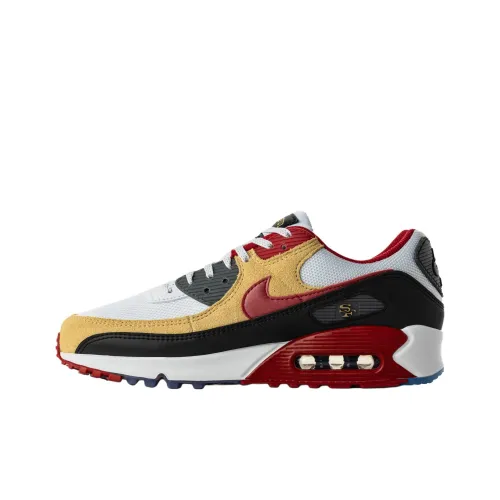 NFL x Nike Air Max 90 Беговые кроссовки Мужские Желтый Черный Красный