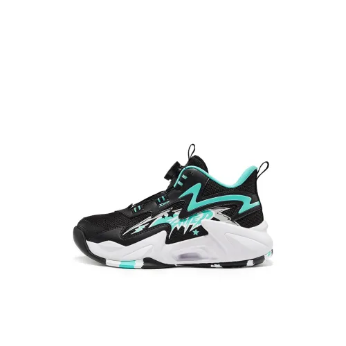 XTEP Wind 2,0 Амортизация Oтскок Противоскользящий MID Топ Баскетбольные кроссовки Черный Aurora Green 33 42 Детский