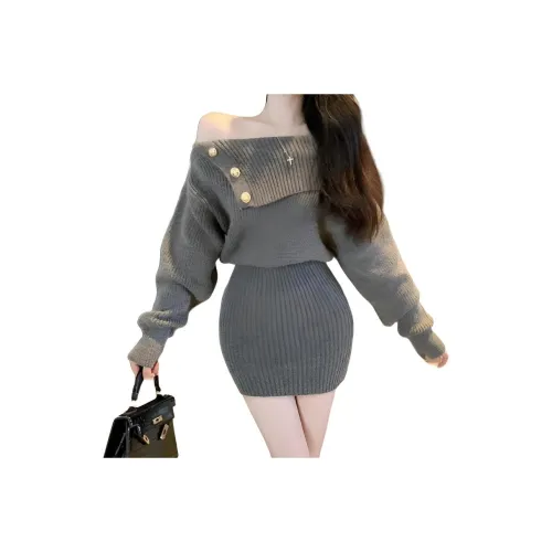 VINMUK Длинное платье с длинными рукавами женское