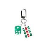 Серебристый брелок в виде девятиугольного кубика с застежкой