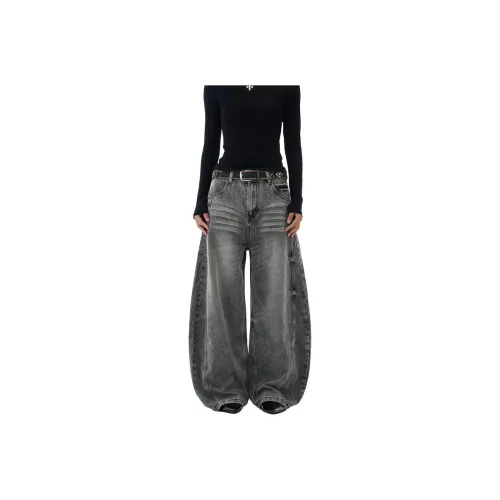 NRXX Черный Серый Унисекс Джинсы