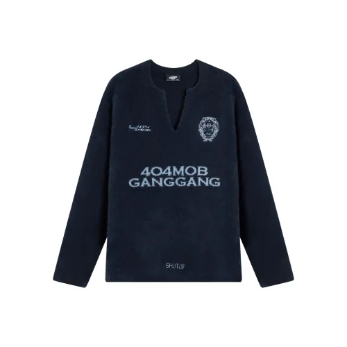 404MOB GANG Темно-синий Синий Унисекс Свитера