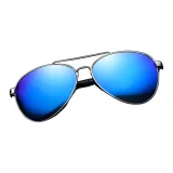 Стерлинговая серебряная оправа с поляризованными линзами цвета ледяного синего + коробка