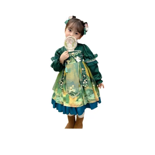 PROTECTCAMEL Зеленый Юбка+Подъюбник Платья для дошкольников