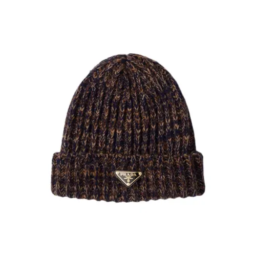 PRADA Кашемир Новая шерсть Шапки-бини Унисекс Морской синий Ржаво-красный