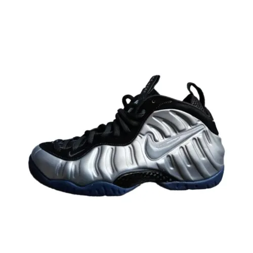 Nike Foamposite Pro Винтажные баскетбольные кроссовки Унисекс Серебристо-черный