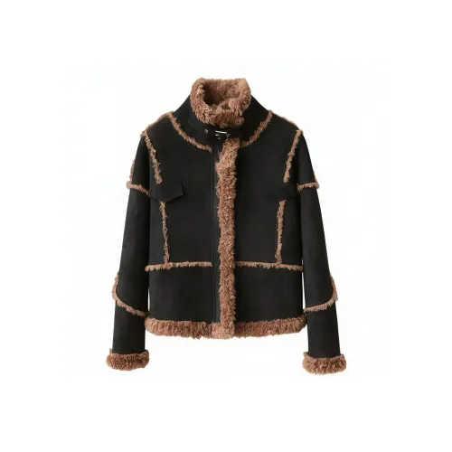 MH Черный кофе Женские меховые изделия