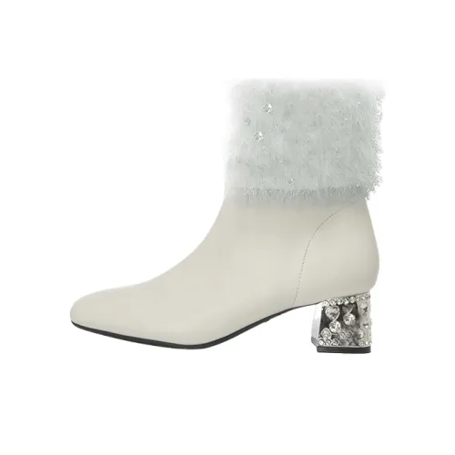 Rutai Ботильоны с флисовой подкладкой кремовые женские