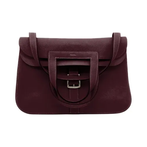 HERMES Halzan TC Кожа Коровья кожа Сумка через плечо Женская Седло Красный