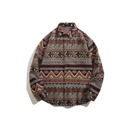 PLQV Коричневый Мужская Рубашка