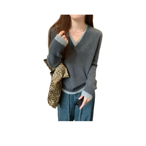 Mu Xiao Xin Темно-серый с подарками MU Xiaoxin Бренд Наклеенный Женский Трикотаж