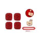 Темно-красный - Свинка - Ярлык - DIY - Ручной - Шарф - с тканью - вязаные - инструменты