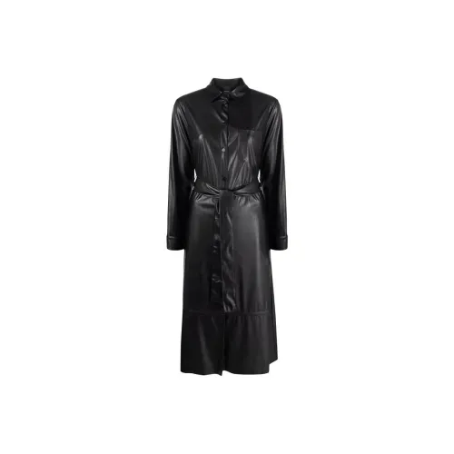 PINKO Черное Женское Длинное Платье с Длинными Рукавами