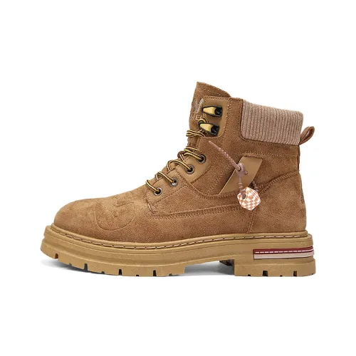 HUAGANGLUOTUO Light Rock Винтаж Классический Yellow Boots Короткий Мартин Boot Мужской