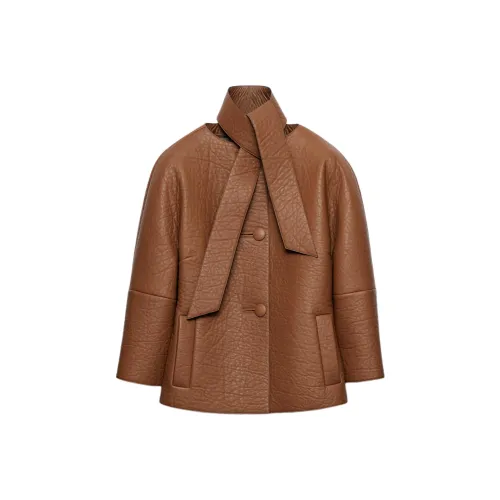 PRADA Оранжевые Женские Кожаные Куртки