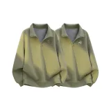 Серо-зеленый цвет с узором в горошек (Tb Рассвет Горы Логотип на груди) + Серо-зеленый цвет с узором в горошек (Tb Луна Наблюдение Кошка Логотип на груди)