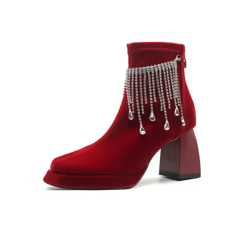 Zubumei Ботильоны 7CM Женские Red