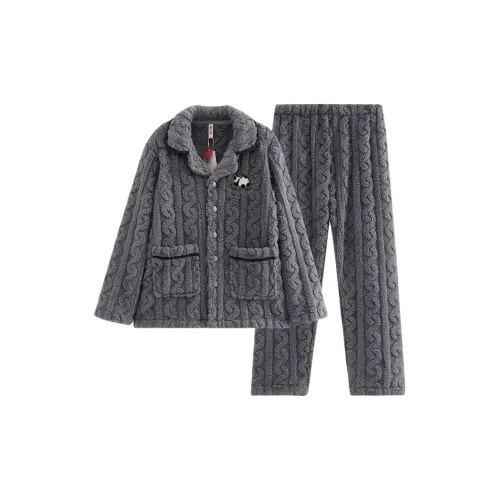 FENTENG FJ26940650 Серый Синий Мужской Пижамный Комплект