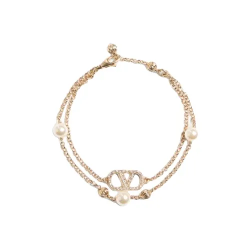 Valentino Металл Браслеты Женские Золото Кремовый Кристалл