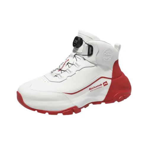 KOLUMB Высота Увеличивающая Легкий Противоскользящий MID Топ Повседневная Обувь Мужская Белый Красный