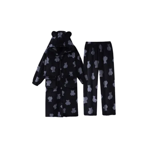 TLXT Элегантный Черный Серый Женский Пижамный Комплект