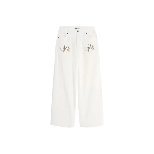 Pen Apricot Белый Унисекс Джинсы