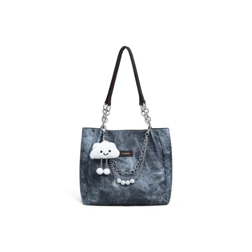 PESASRIE Синтетическая кожа Подмышечный Сумка на плечо Стандартная Женская Синяя