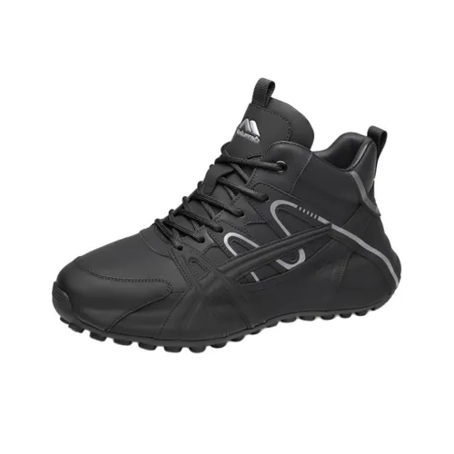 KOLUMB Легкий визуально увеличивает рост MID Топ Повседневная обувь Мужская Черный Серый