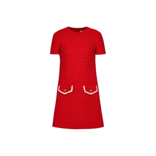 Valentino Rosso Китайский Новый Год SS23 Короткий рукав Платье Женское