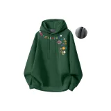 [Heavyweight с манжетами, хлопок] Лесной зеленый (с принтом на груди, ярлык)