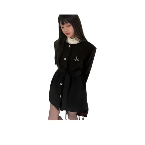 PZHK Черное пальто женское пальто