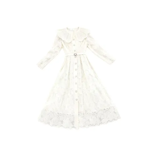 SECFLY OFFICIAL Длинное платье с длинными рукавами женское