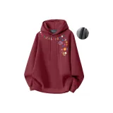 [Heavyweight Флис-На подкладке Полиэстер-Хлопок] Бордовый (с "TA Принт" на передней горловине, ярлык)