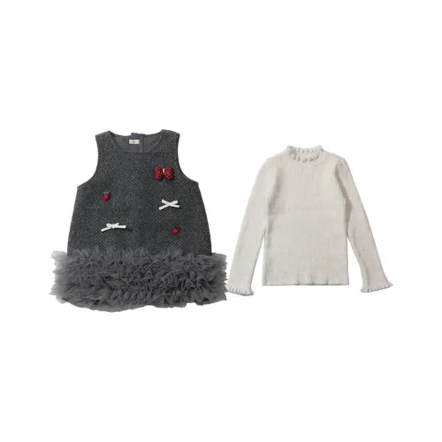 ZHIO Серый Двухкомпонентный Набор Kids Комплекты с Юбкой