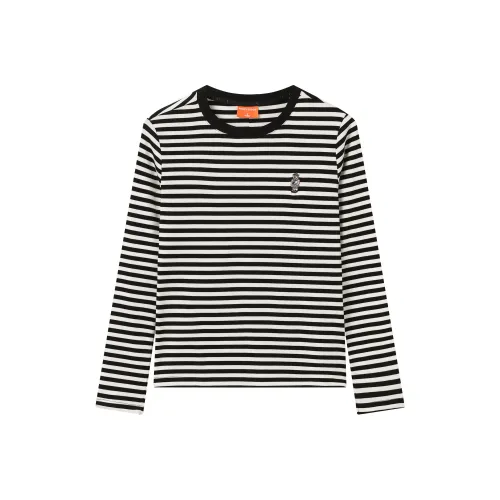 NOISY TEDDY Черно-белые полосы Женские T-рубашки