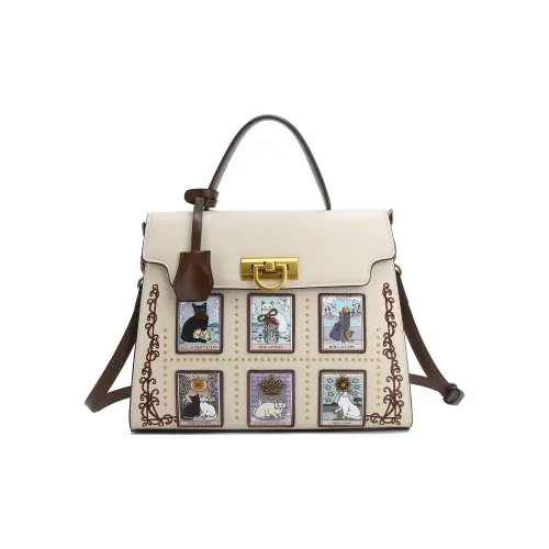 JANITINO ПУ (полиуретан) Сумка Женская Бежевая Коричневая Синяя