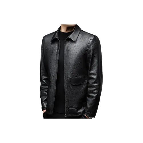 TAIZILONG Черные Мужские Кожаные Куртки
