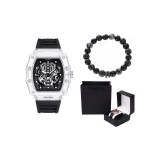 Быки - Черный циферблат, прозрачный чехол [Все браслеты]