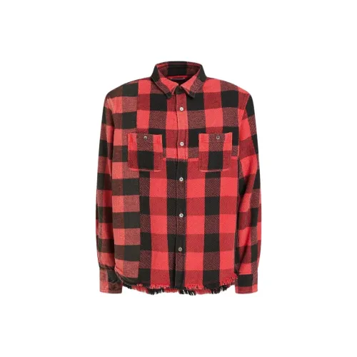 John Elliott Red Men's Shirts Джон Эллиотт Красные Мужские Рубашки