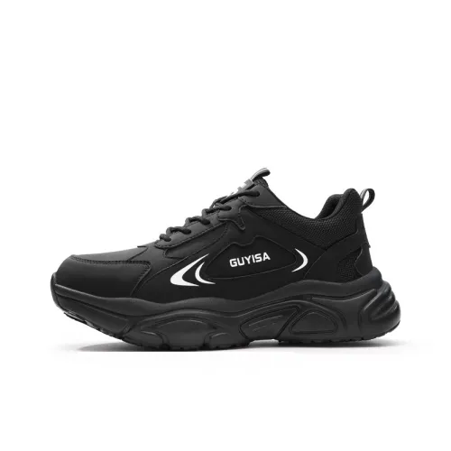 GUYISA Противоскользящие Низкие Кеды Уличная Обувь Унисекс Черные