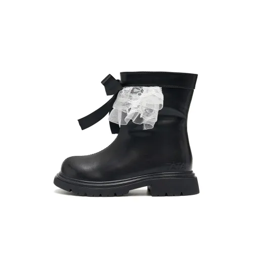 TATA Термический Slip-Resistant MID Топ Принцесса Кожаные Ботинки