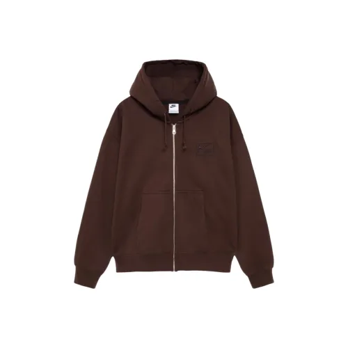 Stussy x Nike FW25 Камень Промытый Флис ZIP Толстовка Свитшот Унисекс