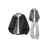 Чёрная + Чёрная рубашка + Светло-серые штаны