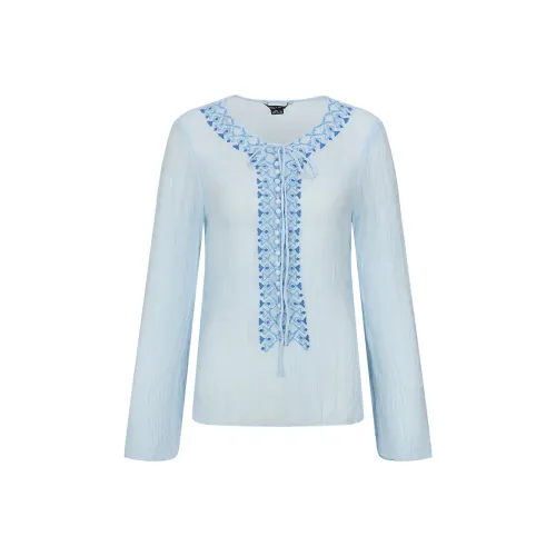 URBAN REVIVO Рубашка Женская Розовая Синяя