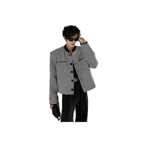 AWAO Черный Белый Гусиная лапка Унисекс Куртки