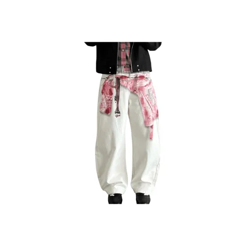 YGHOME OFFICIAL Белый Унисекс Джинсы