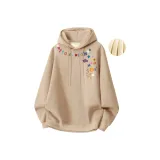 [Тяжелый Флис с Подкладкой из Полиэстер-Хлопка] Хаки (Текст с Принтом Word на Плече и на Передней Спине с Этикеткой)