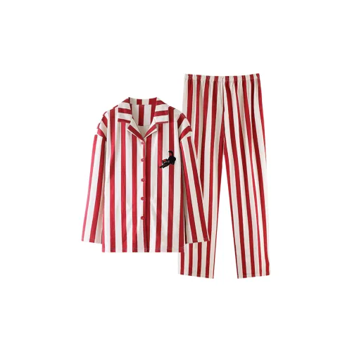 TLXT Red Stripes Women's Pajama Sets TLXT Красные Полосы Женские Пижамные Комплекты
