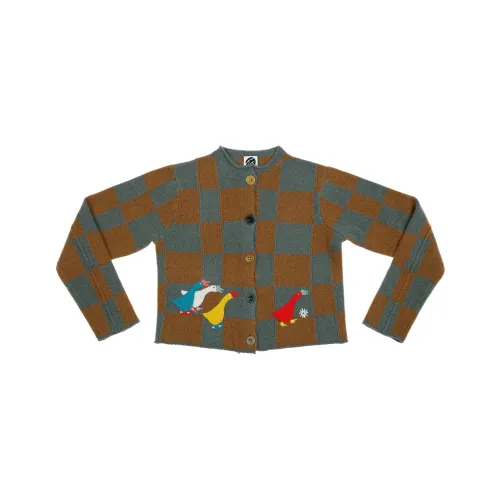 YANYAN KNIT Chunky Check Кардиган Свитер Женские