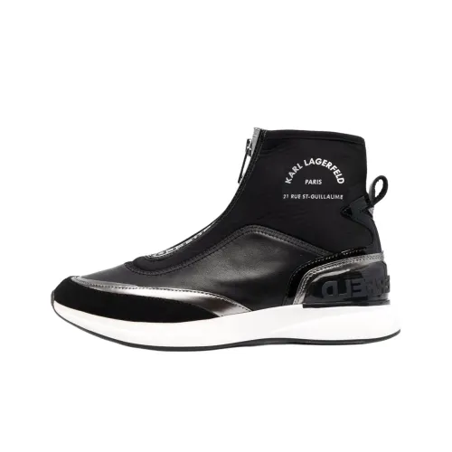 KARL LAGERFELD Дышащие Высокие Топы Повседневная Обувь Женская Черная